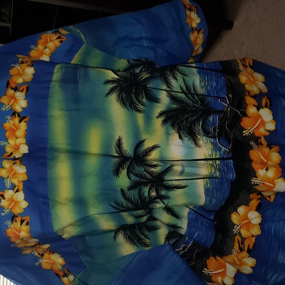 Hawaiin Togs xl unisex Beach scape print button down half sleeve - Picture 6 of 9